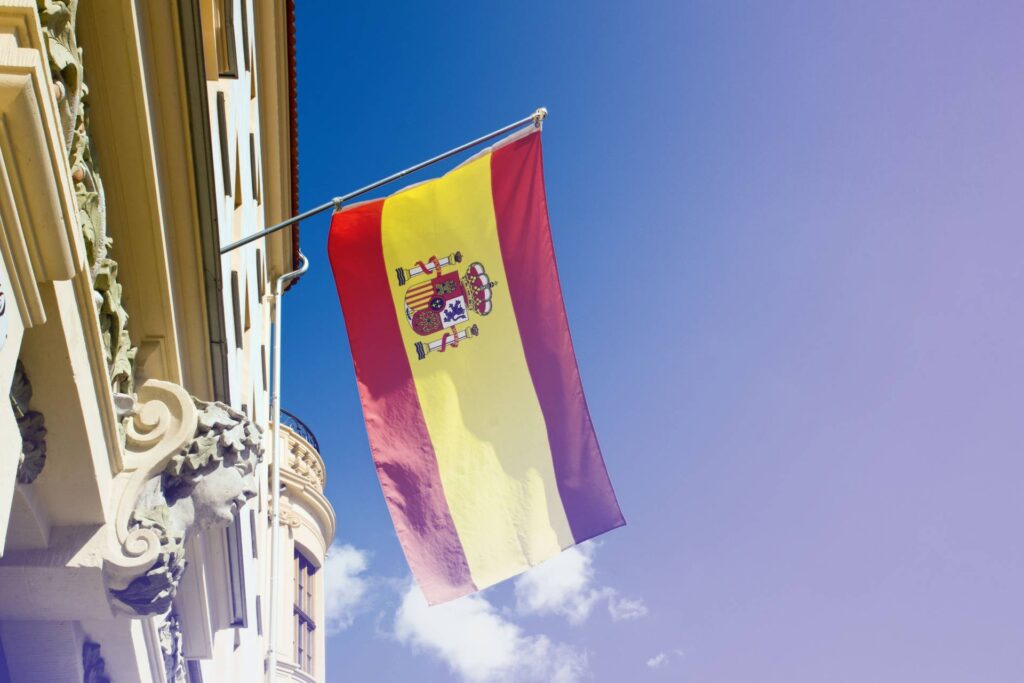 El sistema sanitario español con bandera de españa